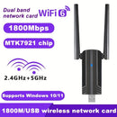 Adaptador de Red sin varillas WiFi6 1x USB 3.0 1800Mbps, Adaptador USB WiFi 802.11ax con Interfaz Super USB 3.0, Antena Externa de Alta Ganancia, Doble Banda 5.8G/2.4G, Receptor/Transmisor, Compatible Solo con Windows 10/11