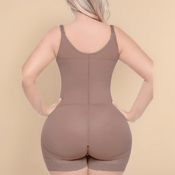 Mono elegante para mujer con control de abdomen y soporte alto, detalles de encaje - Faja posparto, levanta glúteos y moldeador corporal en beige, control de abdomen, ropa de recuperación posparto, cierre de gancho, prenda ajustada