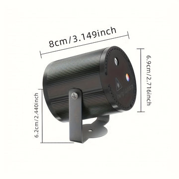 1 luz láser cilíndrica USB, luz disco con cambio de color y control por voz, múltiples modos con efecto flash, ideal para fiestas DJ, escenarios, celebraciones de Navidad