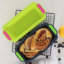 Molde de silicona antiadherente para tartas, herramienta para hornear, molde rectangular para hornear tartas de silicona, sin BPA, molde rectangular para pasteles, pan tostado, molde para tartas de silicona, fácil de limpiar, resistente al calor