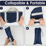 Cubo de baño de pies plegable en azul oscuro - Cubeta de tela de Oxford portátil para alivio calmante, ideal para viajes, camping, pesca y relajación en casa, cubeta de spa para pies al aire libre|Cubeta de relajación|Tela de Oxford duradera