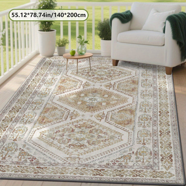 Alfombra de exterior impresa en estilo tradicional chino - Tejido plano 2D, ligero y fácil de limpiar, perfecto para jardín, patio, camping en RV, patio trasero y pícnic - Uso interior/exterior, varios tamaños disponibles, idea de regalo de verano, decor