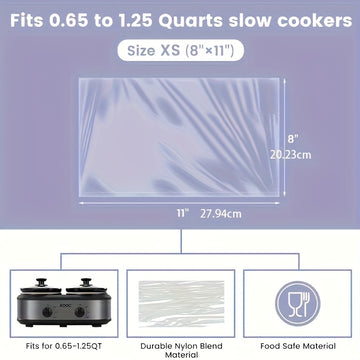30/20/10pcs Forros para Olla de Cocción Lenta 20.32cm x 27.94cm Bolsas Desechables Mini Tamaño Apto para Ollas de 0.65 qt a 1.25 qt Diseño con Sello Fresco Libre de BPA