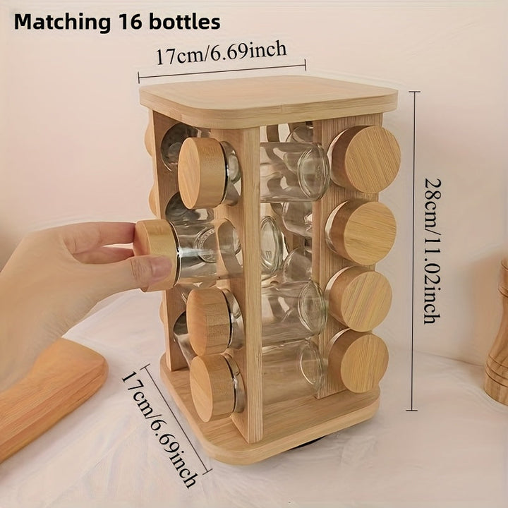 1 Estante Giratorio de Madera para Especias. Multifuncional con Varias Compartimentos y Tamaños Disponibles. Adecuado para Decoración y Almacenamiento en Cocina o Comedor. Regalo para Él o Ella. Portaespecias de Varios Niveles