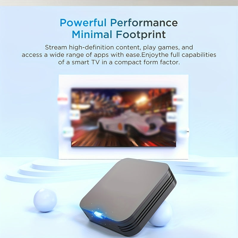 TUOGTCI Android 10.0 Mini Caja de TV con procesador Allwinner H313 Quad-Core, 4K Ultra HD 60Hz, montable en la pared o detrás de la TV, diseño compacto para entretenimiento de ahorro de espacio, alimentado por USB con control remoto, dispositivo de trans