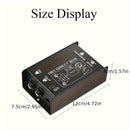 DI1 Caja de Directa Pasiva de Alto Rendimiento Profesional, Conversión de 1/4" a XLR Balanceado/No Balanceado, Eliminación de Ruido, para Interfaz de Audio de Computadora, Negro, Compatible con Computadoras Personales, Cuerpo de Hierro, Sin Fuente de Ali