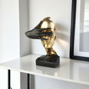 Elegante escultura abstracta negra y dorada - Arte de pared moderno para sala de estar, oficina o decoración de bar | Regalo ideal para el Día de San Valentín, el Día del Padre, el Día de la Madre