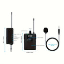 Micrófono inalámbrico profesional con collar de solapa, ajustable, recargable por USB, batería de litio de 800 mAh, conector de 6,35 mm para karaoke, canto, juegos, videoconferencias y transmisión en vivo.