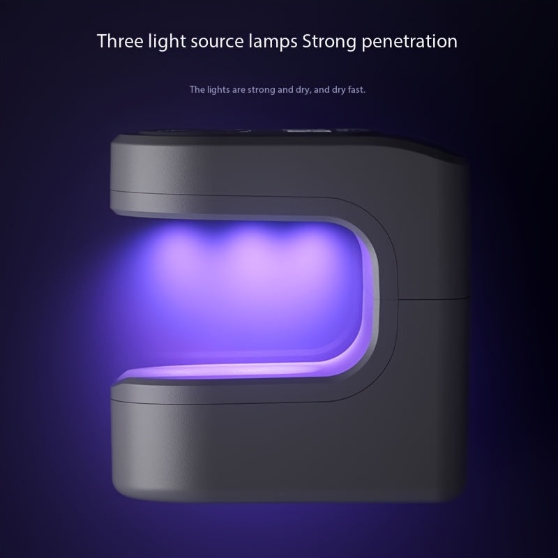 FEIYBA Mini Lámpara de Secado Rápido LED Portátil para Uñas - Secador de Gel con Temporizador Digital, Recargable USB y Batería Integrada, Diseño Compacto para Hogar/Profesional, Lavanda, Herramienta Moderna de Manicura, Construcción Duradera, Profesione
