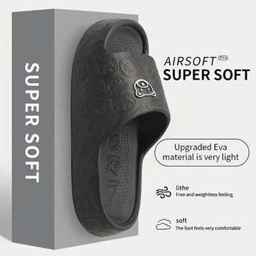 Pantuflas de suela blanda para mujer con diseño de osito, cómodas y de secado rápido para ducharse en casa, colores sólidos.
