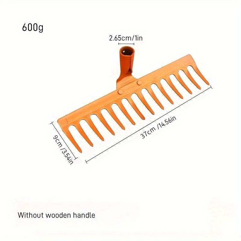 1pc Rastrillo de Jardín de Metal de Alta Resistencia con Mango Rojo - Robusto y Duradero para Deshierbe, Hojas Caídas y Limpieza de Jardín - No Necesita Energía - Perfecto para Terrenos Baldíos, Campos de Ropa y Jardinería al Aire Libre, Rastrillos para