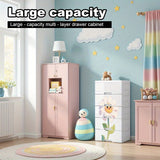 1 pieza de organizador de armario de pared y gabinete de almacenamiento con 5 capas, gabinete de cajones de plástico con ruedas, adecuado para oficina, baño, hogar, ensamblaje fácil, gabinete de almacenamiento de armario rodante - Muebles impermeables