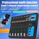 Mezclador DJ Portátil USB GH7 - Consola de Sonido de 7 Canales con Entrada MP3, Fuente de Alimentación de 48V para Grabación en Computadora, Negro