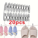 20 piezas de Pinzas para Ropa de Acero Inoxidable Resistentes - Antioxidantes y a Prueba de Viento para Uso Interior y Exterior - Clips Metálicos Multiusos para Colgar Ropa, Organizar Artículos y Sujetar Bolsas - Ideales para Camping, Viajes y Organizaci
