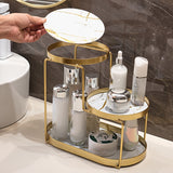 1 Pieza, Organizador De Cosméticos De 3 Niveles, Elegante Estante De Hierro Fundido Para Maquillaje, Cuidado De La Piel, Perfume, Lápiz Labial, Cepillo De Dientes, Encimera De Baño, Tocador, Estante De Almacenamiento De Mesa De Maquillaje