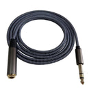 Cable de extensión para audífonos estéreo de 6.35 mm, conector macho a hembra de 1/4" dorado, diseño trenzado duradero, flexible y sin enredos, ideal para equipos de audio y guitarra