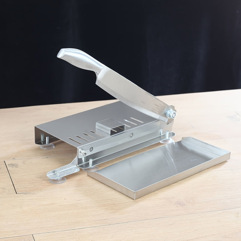1pc Cortador Multifuncional de Acero Inoxidable - 201 Cuchilla Manual para Carne Congelada, Costillas de Cerdo y Materiales Medicinales - Uso Doméstico y Comercial con Seguro Ergonómico y Mango Antideslizante