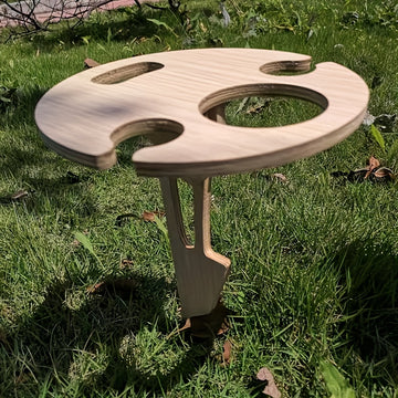 Soporte de Vino de Madera Portátil - Estilo Clásico para Aventuras al Aire Libre | Ideal para Viajes y Senderismo | Diseño Independiente sin Necesidad de Energía | Perfecto para el Día de San Valentín y Reuniones al Aire Libre Sencillas