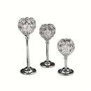 3 piezas de soportes de velas de cristal dorado elegante con acentos de cuarzo rosa - Perfectos para bodas, San Valentín, Navidad y fiestas (velas no incluidas), soportes de velas para mesa
