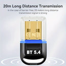 Adaptador inalámbrico USB BT 5.4, receptor USB inalámbrico, compatible con computadora/audífonos/teclado/ratón/altavoces y otros dispositivos, Windows 11/10/8.1 Plug and Play, retrocompatible automáticamente con versiones 5.3/5.1/5.0/4.2/4.1/4.0, ¡agrega