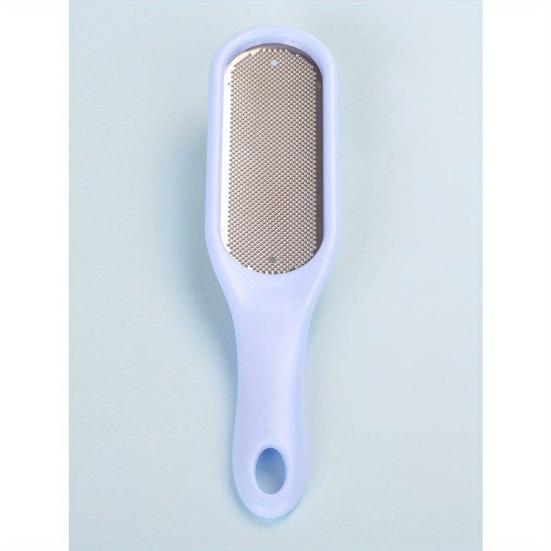 Limpiador de Pies Reutilizable de Acero Inoxidable - Diseño Ergonómico Doble Cara para Exfoliación y Suavizado Beige Claro, Herramienta Portátil de Cuidado Manual para Hombres y Mujeres, Sin Necesidad de Baterías