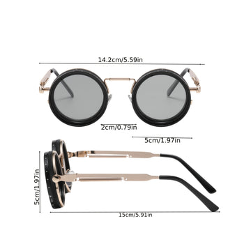 Lentes de moda con luz ajustable, ideales para diversas ocasiones, fiestas retro punk, festivales, para hombres y mujeres. Temporada de Pascua, graduación, Halloween, Navidad. Lentes de aluminio-magnesio, armazón de aleación, estuche y paño para limpiar