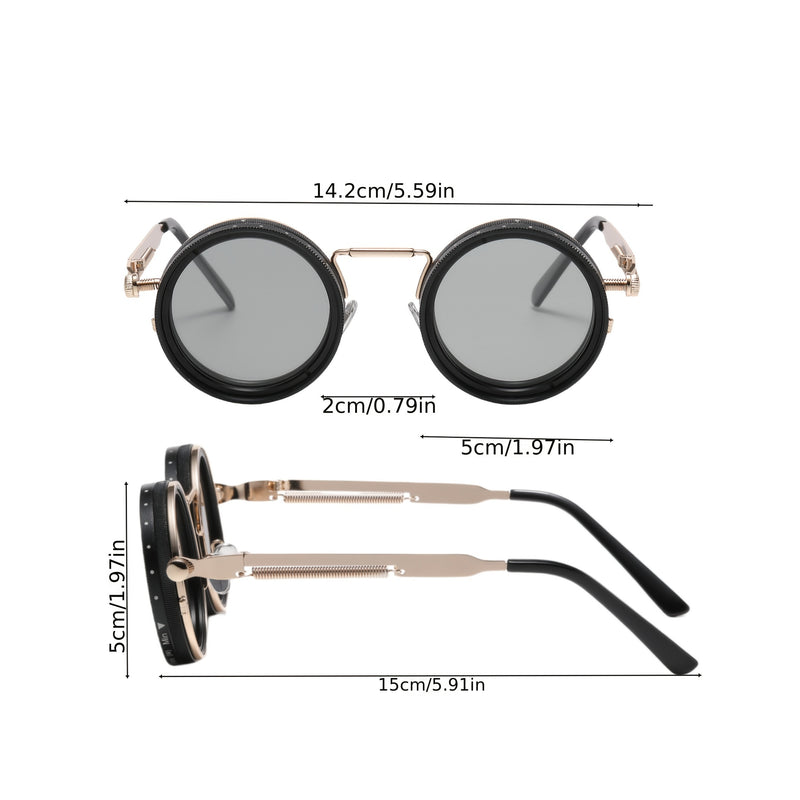 Lentes de moda con luz ajustable, ideales para diversas ocasiones, fiestas retro punk, festivales, para hombres y mujeres. Temporada de Pascua, graduación, Halloween, Navidad. Lentes de aluminio-magnesio, armazón de aleación, estuche y paño para limpiar