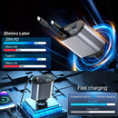 66W de Salida Máxima, Cargador Rápido para Auto con Cable Telescópico y 2 Puertos USB, Compatible con iPhone 15/15 Pro Max/14 Pro Max/13/12/11, Samsung, Xiaomi, Galaxy S23/22, Pixel