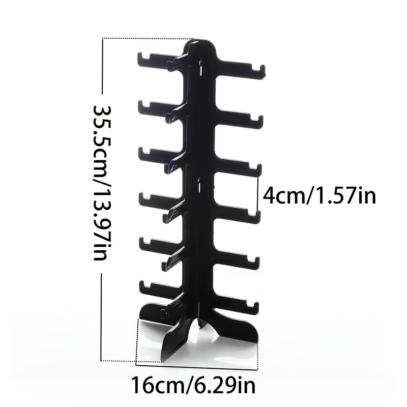 1pieza Negro 6 Pares de Soporte de Gafas de Plástico para Hombre y Mujer, Almacenamiento de Gafas de Sol, Soporte de Visera, Almacenamiento de Gafas en el Mostrador de la Tienda, Torres de Joyería