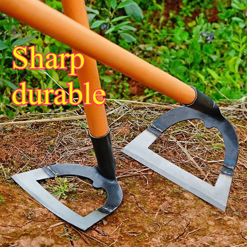 Azada de Acero al Carbono Duradera para Desmalezado - Herramienta de Jardinería Ahorradora de Esfuerzo para Aflojar Suelto y Cultivar con Fácilidad - Diseño de Borde Afilado para Uso Eficiente en Hogares, Paisajistas y Agricultores | Herramienta Ergonómi