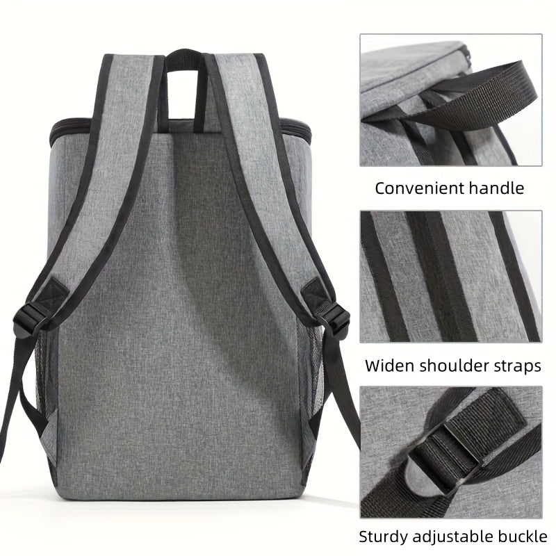 Bolsa de almuerzo aislada de tela Oxford 2025, tejido Oxford grueso, paquete de hielo negro para exteriores, ideal para pícnic y aventuras al aire libre, bolsa de hombro, sin contacto con alimentos, regreso a la escuela.
