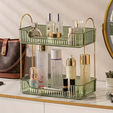 1 Pieza, Organizador De Baño De Varios Niveles, Estante De Almacenamiento De Plástico De Estilo Nórdico Para Cosméticos, Lujoso Estante Para Dormitorio, Soporte Para Perfumes Y Maquillaje En La Mesa De Tocador, Elegante Acabado Dorado