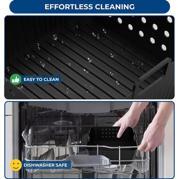 1 unidad de forro de silicona cuadrado para freidora de aire, adecuado para Philips HD9270 COSORI herramientas de repostería, cesta de freidora de aire reutilizable.