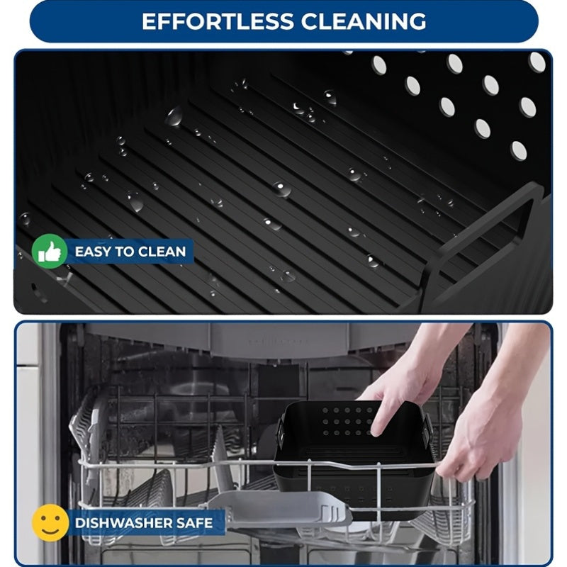 1 unidad de forro de silicona cuadrado para freidora de aire, adecuado para Philips HD9270 COSORI herramientas de repostería, cesta de freidora de aire reutilizable.