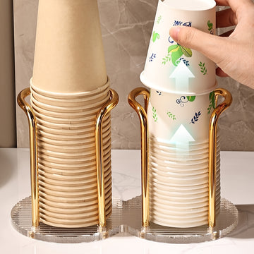 Portavasos Desechable de Acrílico de Lujo Ligero, Organizador de Tazas de Café Adecuado para Hogares, Cafeterías y Hoteles, Elección Ideal para Almacenar Vasos de Papel Ordenadamente