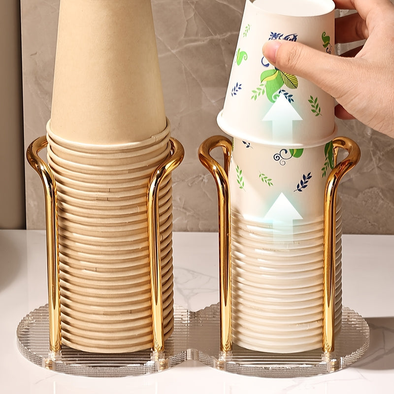 Portavasos Desechable de Acrílico de Lujo Ligero, Organizador de Tazas de Café Adecuado para Hogares, Cafeterías y Hoteles, Elección Ideal para Almacenar Vasos de Papel Ordenadamente