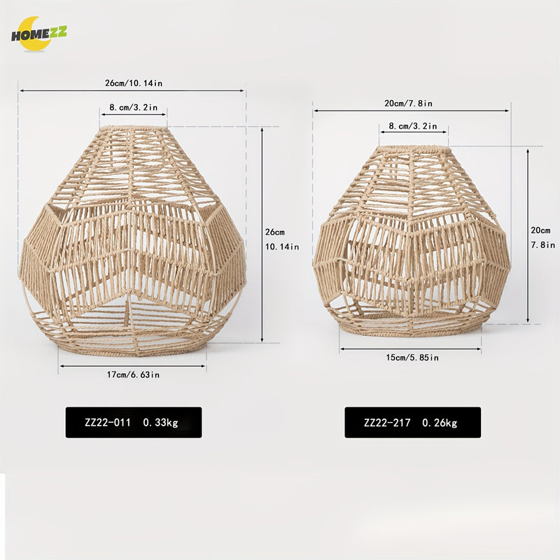 Lámparas de techo modernas para interiores con sombreros de cuerda de papel tejido a mano - Decoración de hogar sin bombilla incluida, decoración creativa para sala de estar o oficina, iluminación de sala de estar | Iluminación artesanal | Sombreros deco