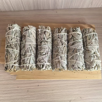 Bastones de incienso SOUL STICKS de salvia blanca, 4 pulgadas (paquete de 6), para relajación, purificación del hogar y rituales de meditación | Manojo de hierba de cola de rata blanca, de origen sostenible en California