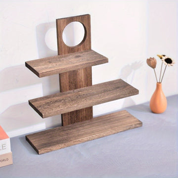 Estante de especias de cocina de madera dura estilo vintage con almacenamiento abierto - Ideal para exhibir juegos de té, tazas y persianas - Montaje en suelo, no necesita electricidad, perfecto para organizar cosméticos y perfumes, exhibición de juegos