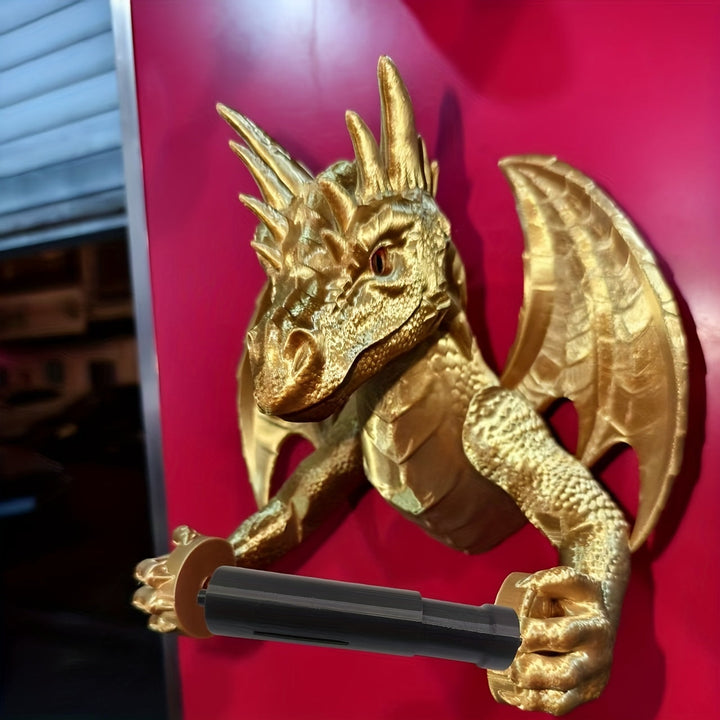 Extractor de Papel Dragón Fantasía" – La fusión perfecta entre arte 3D y funcionalidad para decoración del baño, hogar o dormitorio – Portaherramientas con garra móvil en múltiples colores, regalo ideal para amigos
