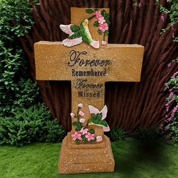 Luz de Estatua de Cruz con Energía Solar para Jardín y Césped - Decoración Exterior de Alta Calidad y Ahorro de Energía con Sensor de Luz