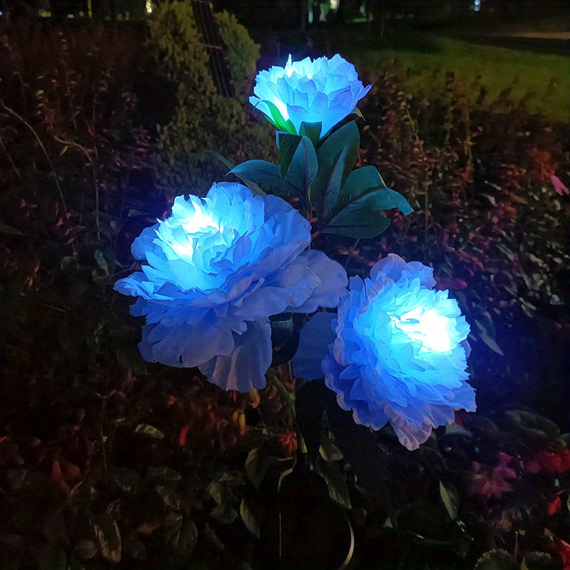 Lámpara Decorativa de Jardín con LED para Patio, Lámpara de Ambiente Impermeable Exterior, Lámpara de Flor Simulada de Peonía Solar para Decoración del Ramadán
