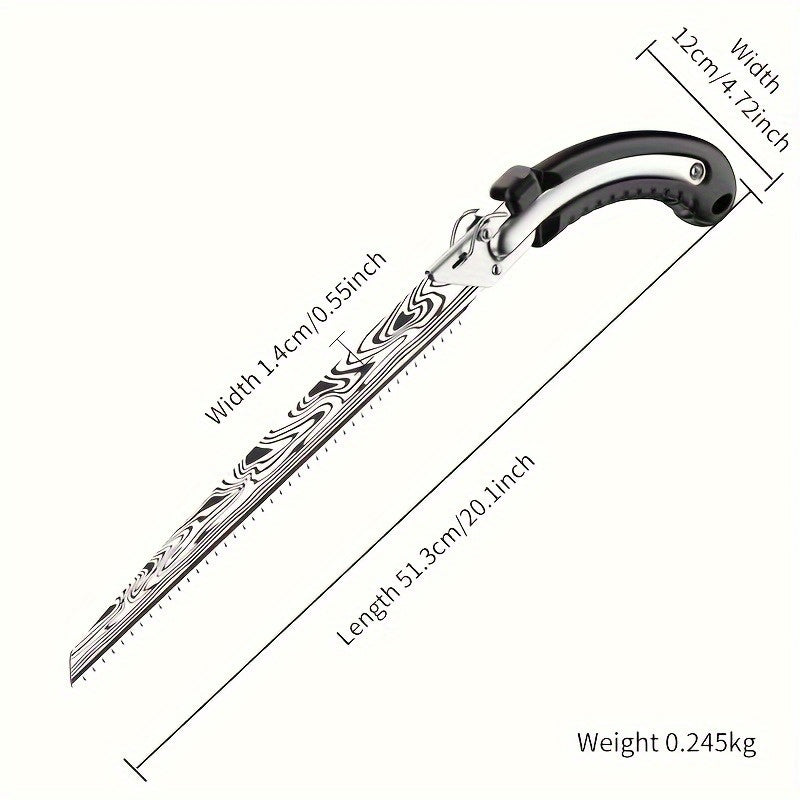 Cuchilla de doblar metal de corte rápido de Damasco - Cuchilla portátil de carpintería de una mano con reemplazo de hoja de teclado, no necesita electricidad para podar árboles, registro de jardín y proyectos de carpintería, cuchillas de mano para carpin