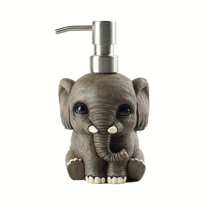 Dispensador de Jabón de Elefante Europeo Vintage - Botella de Loción de Resina Gótica para Baño, Sin PVC, No Necesita Energía