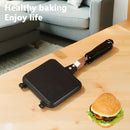 Fabricante de sándwiches portátil antiadherente - Sartén de doble cara para uso interior y exterior, no necesita electricidad, diseño compacto para camping, cocina en casa y pícnic, esenciales para pícnic, cocina versátil, superficie fácil de limpiar