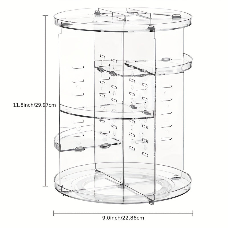 [Giratorio Transparente Maquillaje Organizer] Organizador de Maquillaje Giratorio Transparente 360° - 1 pza Estante Giratorio para Cosméticos de Encimera - Para Almacenamiento en Dormitorio y Baño