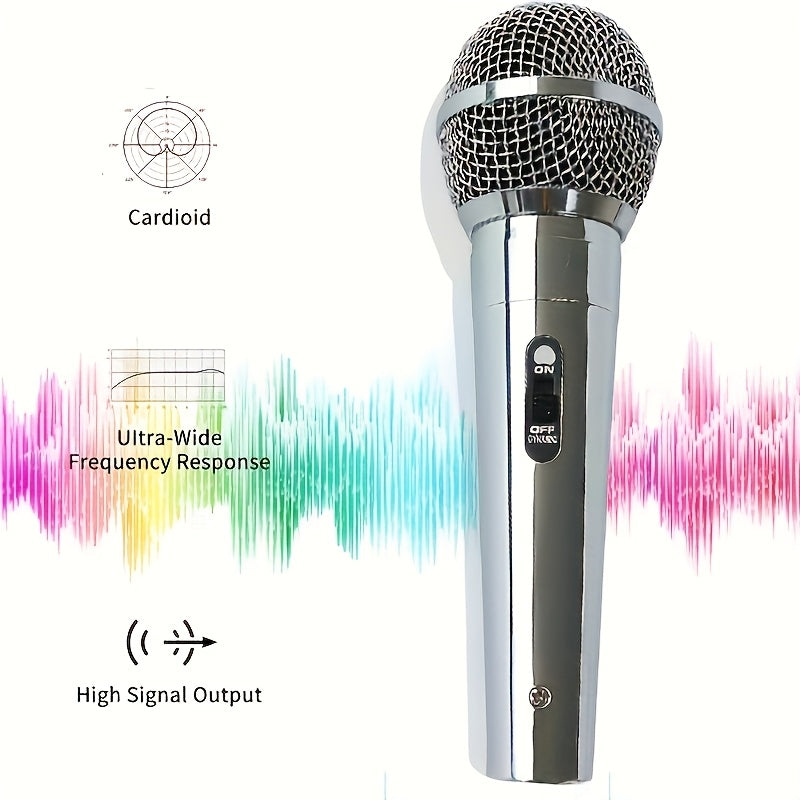 Microfono condensador portátil, micrófono profesional con cable, dinámico y conexión de 6.35 mm, tacto suave, alimentación DC, ideal para escenario, canto, transmisión en vivo, videoconferencias y karaoke - no requiere baterías