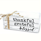 Estantería Decorativa de Madera Blanca de 3 Piezas, Estantería Rústica de Granja, Estantería para Mesa de Café, Estantería Falsa con Borlas de Cuentas de Madera para Decoración Moderna del Hogar