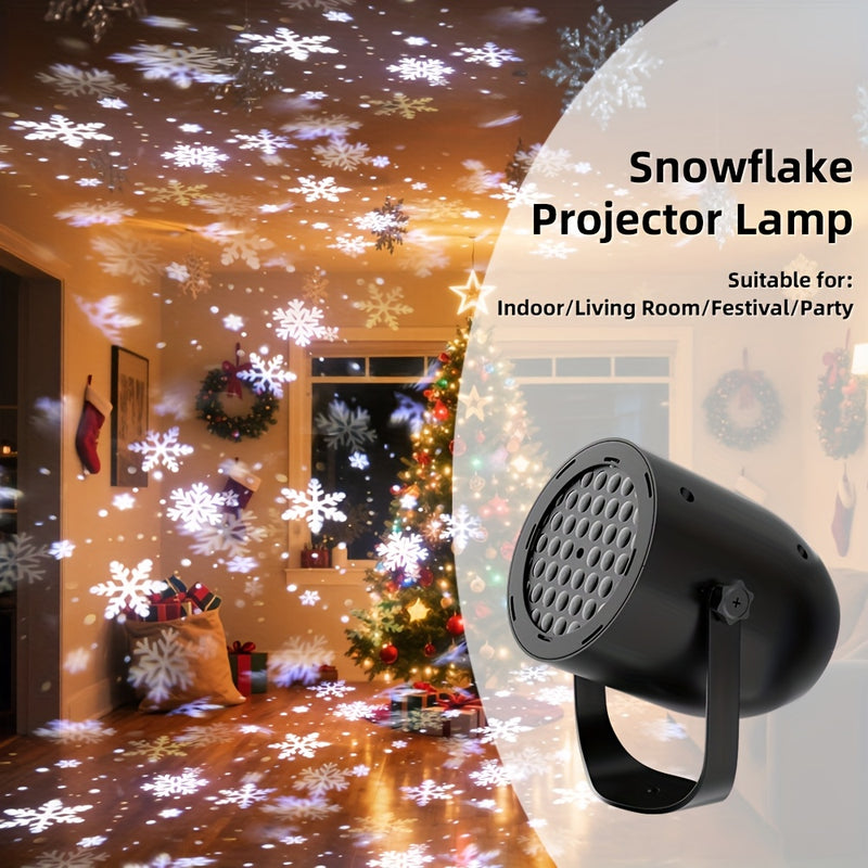 1 lámpara de nieve con concha negra, luz de proyección LED, alimentada por USB, diseño de asa, instalación portátil, adecuada para dormitorio, fiestas, cumpleaños, luces ambientales esenciales para Navidad.