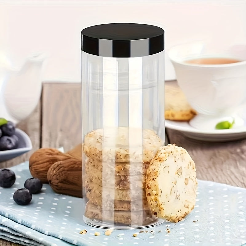 10pcs Tarros de Plástico Transparentes Redondos de 17oz (65*180mm) para Almacenamiento, Frutas Secas, Miel y Cereales con Sello Hermético